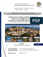 Projets D'Amenagement Urbain Dans Le Cadre Du Padeve, Cas de La Ville de Fianarantsoa