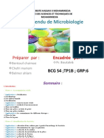 Compte Rendu de Microbiologie: Préparer Par