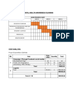 Gantt Chart For Mental Health Awareness Planning: Activities