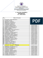 Department of Education: 9-Dalton/ Maxwell Masterlist S.Y. 2022-2023