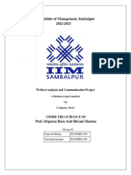 Indian Institute of Management, Sambalpur 2022-2023: Written Analysis and Communication Project