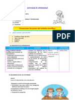 D2 A3 SESION CT. Conocemos Los Pasos Del Método Científico