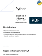 Python: Licence 3 Séance 1