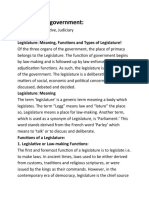 Branches of Government:: Legislature: Meaning, Functions and Types of Legislature!