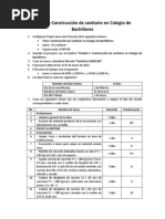 Ejercicio de Project Unidad V. Construcción de Sanitario en Colegio de Bachilleres