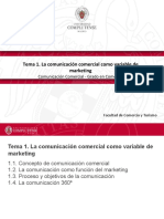 Tema 1. La Comunicación Comercial Como Variable de Marketing