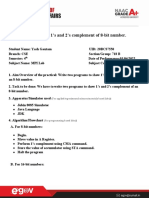 Experiment 4: 1's and 2's Complement of 8-Bit Number.: Jubin 8085 Simulator Java Language JDK