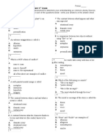 Literary Devices Quiz11th Grade Pretest