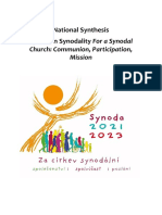 Synod On Synodality - National Synthesis of Czech Republic