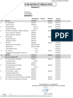 Releve de Notes Et Resultats: Session 2