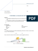 Uniformly Accelerated Motion: Objectives