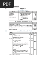 Cash Book (Bank Column) : Answer Key of BRS, Boe Inventory Q1. in The Books of G