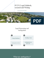 LAW1231 Legal Methods, Research and Writing: University of The West Indies