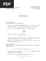 Contr Ole Continu: Exercice 1 (5,5 Points)