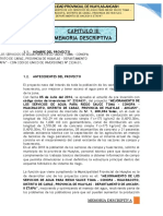 Capitulo Iii Memoria Descriptiva: Proyecto: "Mejoramiento de Los Servicios de Agua para Riego Sauce Toma