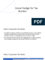 International Hedge For Tax Burden