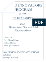 Young Innovators Program 2022: Greenhouse Gas Artificial Photosynthesis