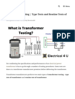 Routine Tests and Type Tests of Transformers - Electrical4u