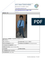 Grado: 1°B: Ficha de Datos Personales Del Alumno