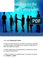 Responding To The Letter of Complaint