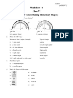 CBSE Class 6 Understanding Elementary Shapes Worksheet