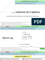 The Volume of A Sphere: I Can Use The Formula For The Volume of A Sphere or Hemisphere To Find The Volume of The Figure