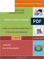 Finanzas en Las Organizaciones: Romero Canseco Gerardo