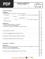 Devoir de Contrôle N°1 - Physique - 1ère AS (2010-2011) MR Adam Bouali