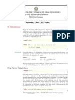 IV Drug Calculations Worksheet