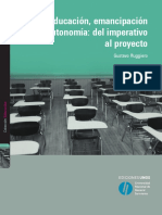 Ruggiero. Educación, Emancipación y Autonomía. Del Imperativo Al Proyecto