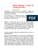 La Intimidacion Retrasa Y Frena El Avance Del Pueblo de Dios