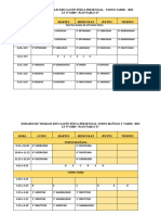 Horario de Trabajo Educación Física Presencial