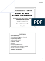 Quimica Del Agua Aplicada A La Ingeniería: Química General - QMC 100