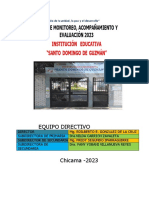 Plan de Monitoreo, Acompañamiento Y Evaluación 2023: Institución Educativa "Santo Domingo de Guzmán"