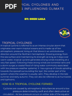 Tropical Cyclones and Factors Influencing Climate: By: Onen Laila