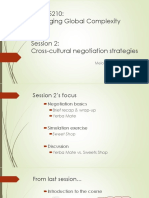 MIMT 5210: Managing Global Complexity Session 2: Cross-Cultural Negotiation Strategies