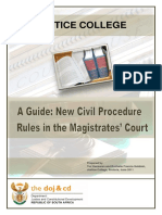 A Guide New Civil Procedure Rules in Magistrate Court