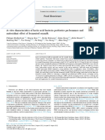 Food Bioscience: in Vitro Characteristics of Lactic Acid Bacteria Probiotics Performance and