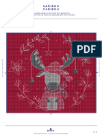 Caribou Caribou: Coloured Cross Stitch Chart With Backstitch Diagramme Point de Croix en Couleurs Avec Point Arrière