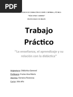 Trabajo Práctico: 'La Enseñanza, El Aprendizaje y Su Relación Con La Didáctica''