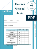 ?4to Grado - Examen Mensual Junio (2021-2022)