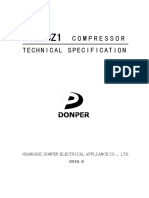 Compressor Technicalspecification: Huangshi Donper Electrical Appliance Co., Ltd. 2016.6