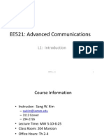 EE521: Advanced Communications EE521: Advanced Communications