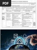 Cronograma de Actividades Semanales: Manejo Del Sistema Operativo y Digitación