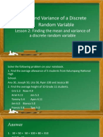 Lesson 2: Finding The Mean and Variance of A Discrete Random Variable