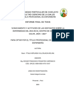 Universidad Particular de Chiclayo Facultad Ciencias de La Salud