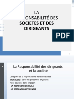 LA Responsabilité Des: Societes Et Des Dirigeants