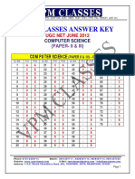 VPM Classes - Ugc Net - June 12 - CS - Ans Key - Paper-Ii & Iii