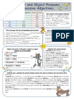 Subject and Object Pronouns Possessive Adjectives - 93842 - 030500