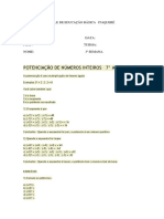 Potenciação de Números Inteiros 7° Ano